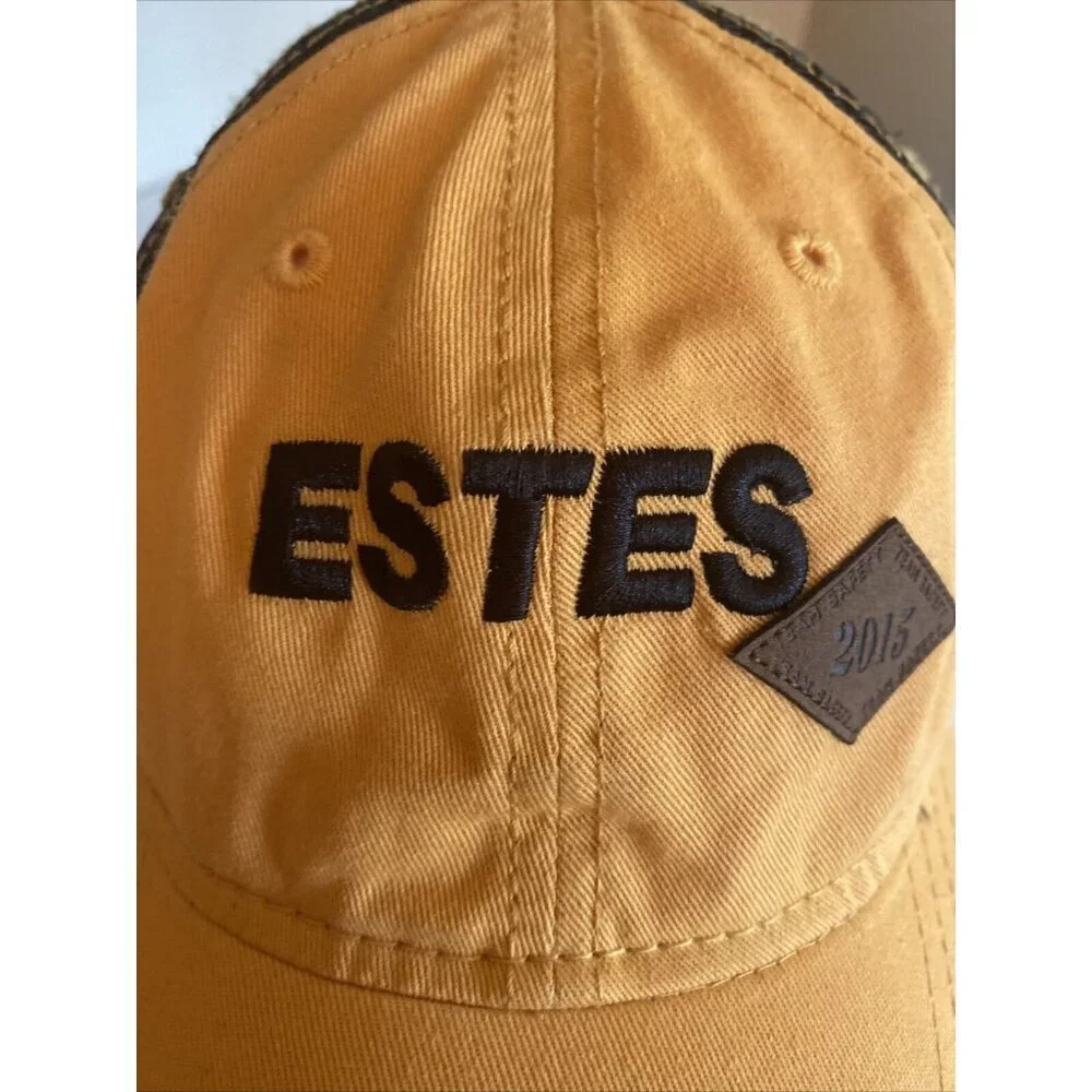 Estes Trucker Hat Yellow‎ Black Mesh Team Safety 2015 Embroidered Strapback Cap